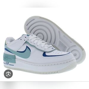 Nike White and Teal Sneakers